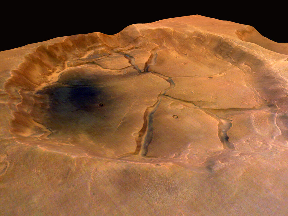 Formación de un cráter en Marte