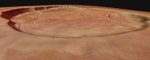 Perspective view of Olympus Mons caldera