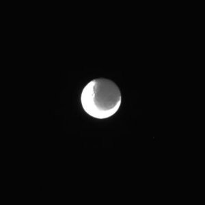 Raw image of Saturn's moon Iapetus