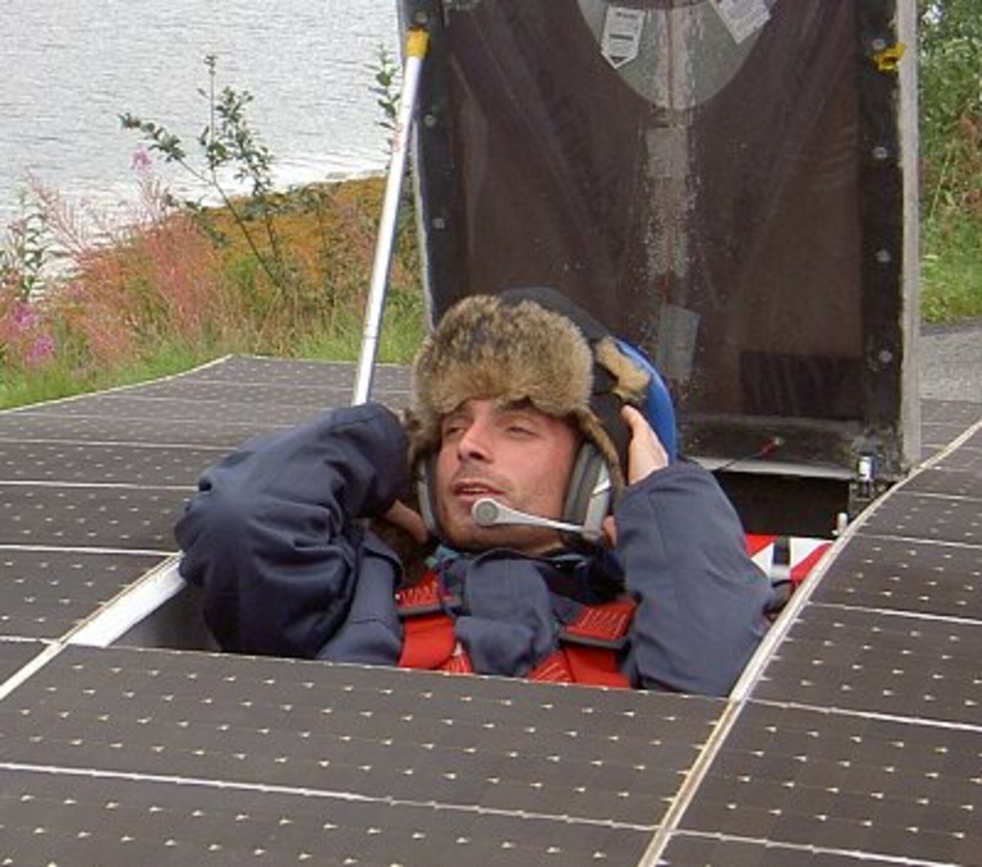 Driver Bart Goorden feels the chill in the cockpit