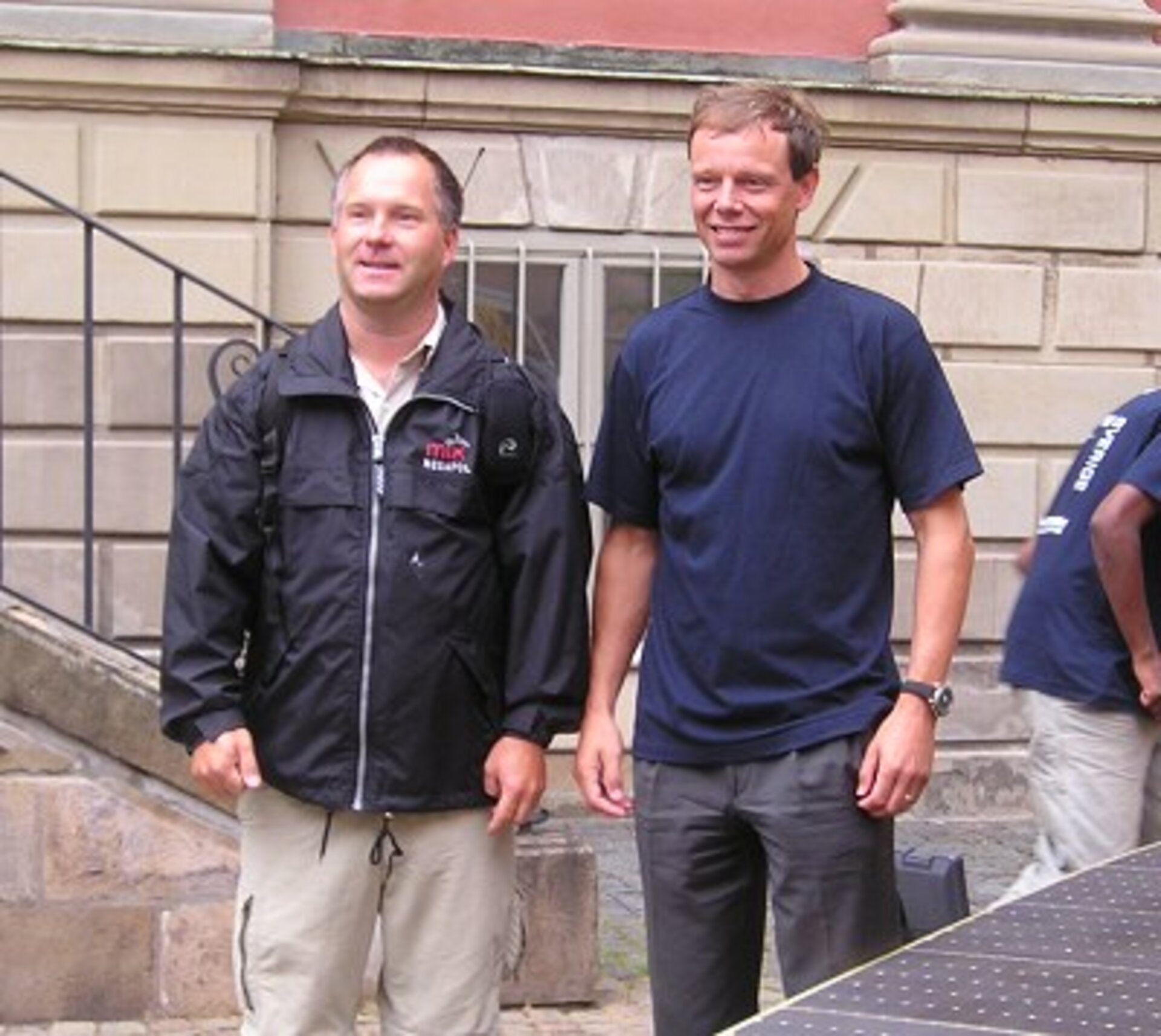 Swedish ESA astronaut Christer Fuglesang in front of Nuna II