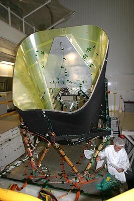 La structure du téléscope en essais de vibration