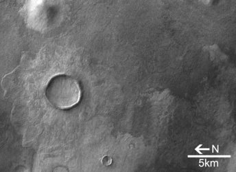 Close-up view of Promethei Terra craters