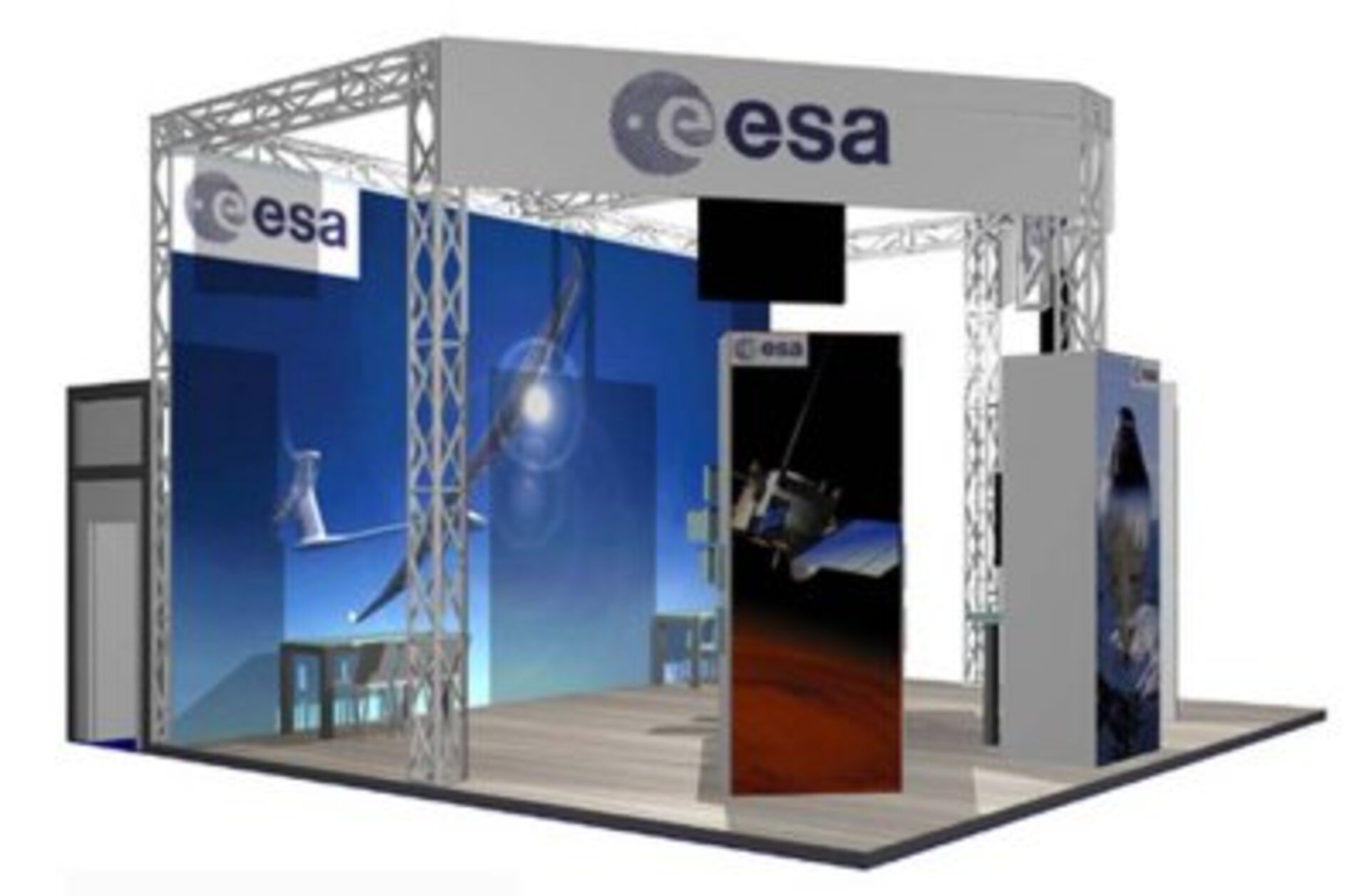 Lo stand dell'ESA a SatExpo 2004