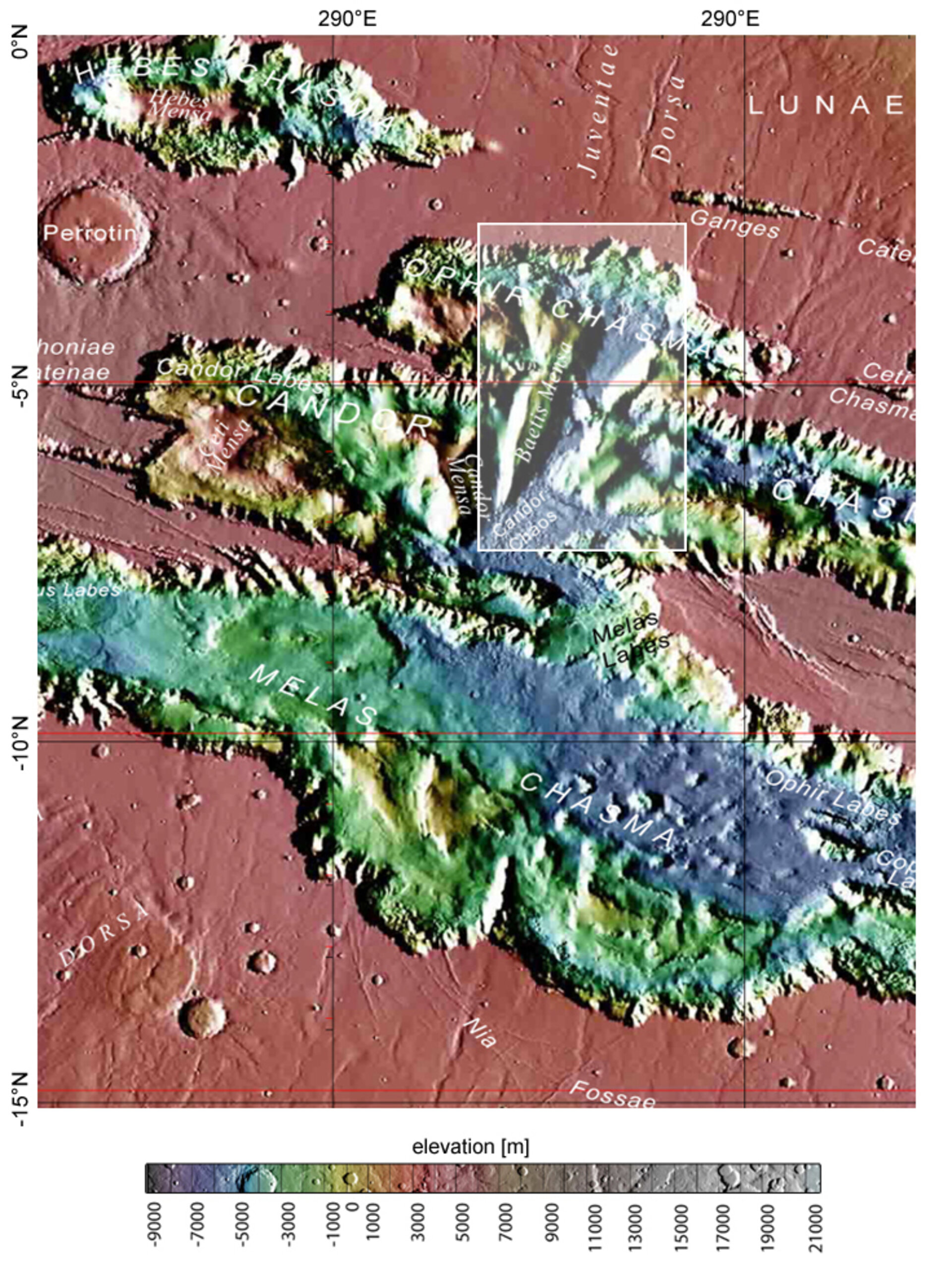 Map showing Ophir Chasma in context