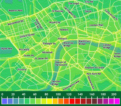 Urban air quality forecast for central London