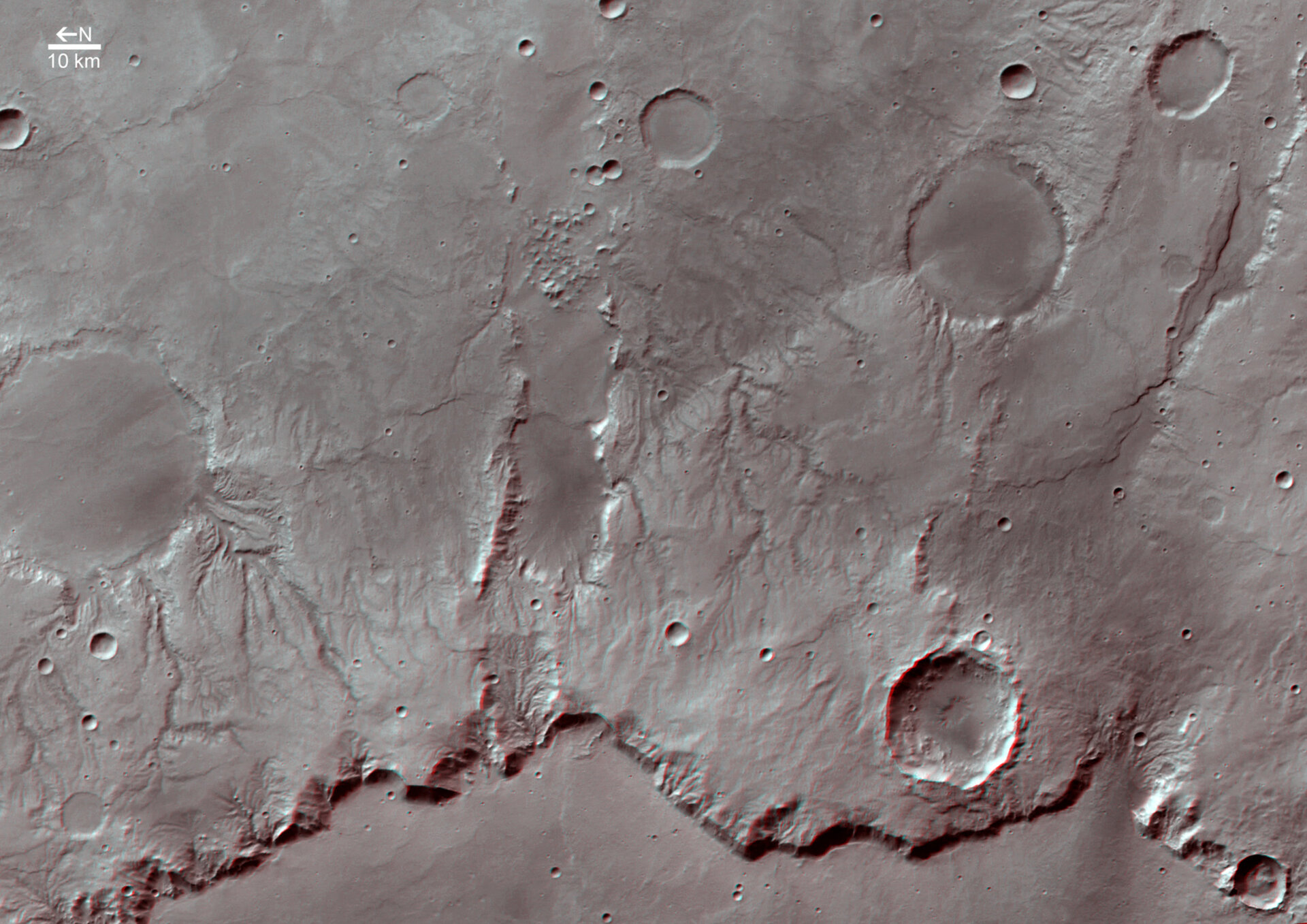 3D image of rim of Crater Huygens