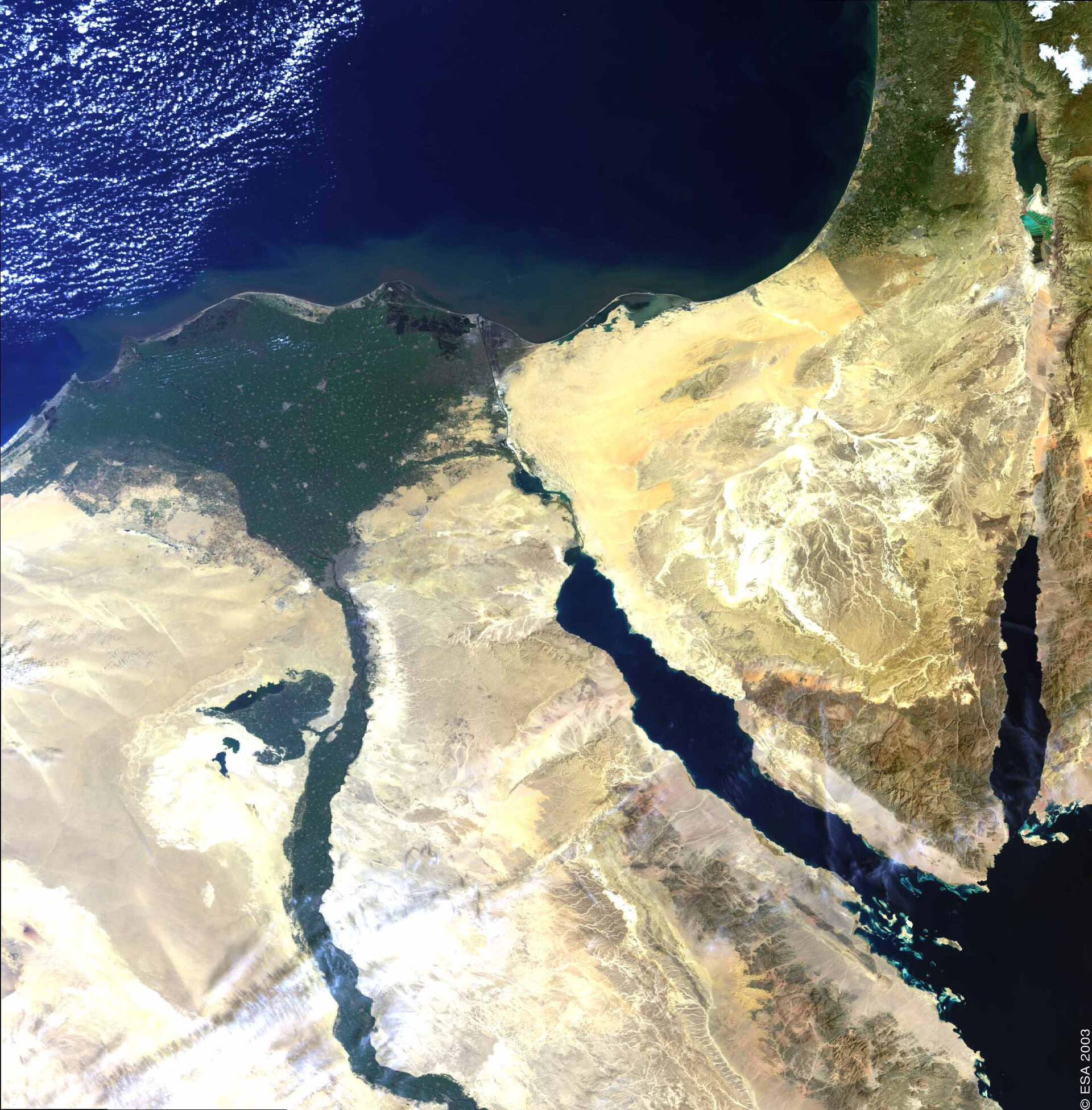 Nil-Delta, aufgenommen von MERIS am 1.3.2003