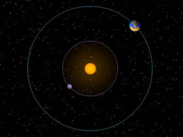 Earth_and_a_spacecraft_orbiting_the_Sun_