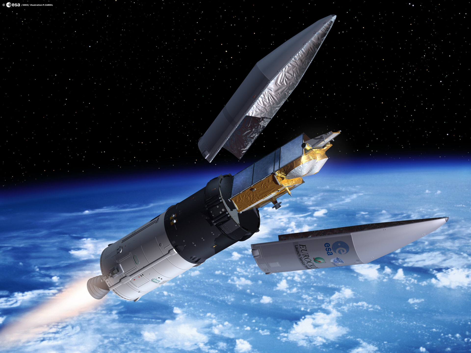 Artist's impression of CryoSat entering orbit