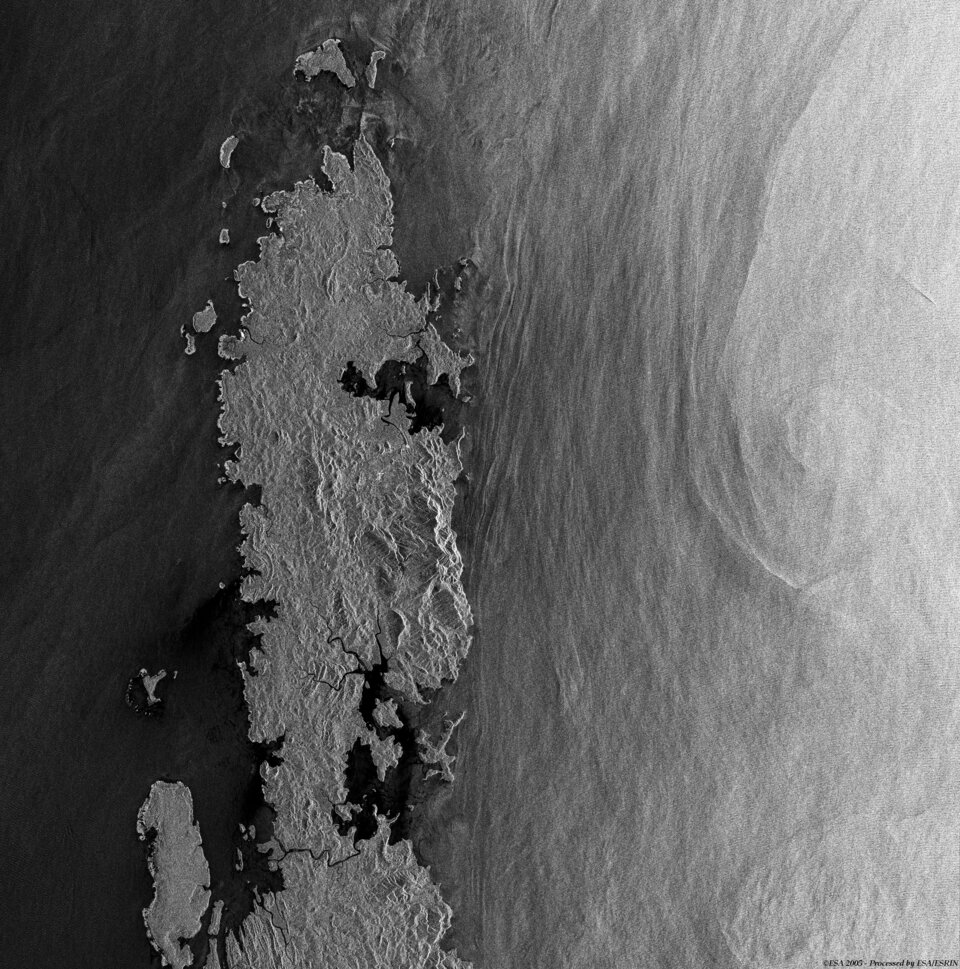 Detail of India's remote Andaman islands showing the effects of the tsunami