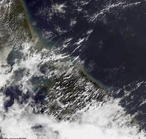 Envisat image dated 28 December 2004 showing northeast coast of Sri Lanka
