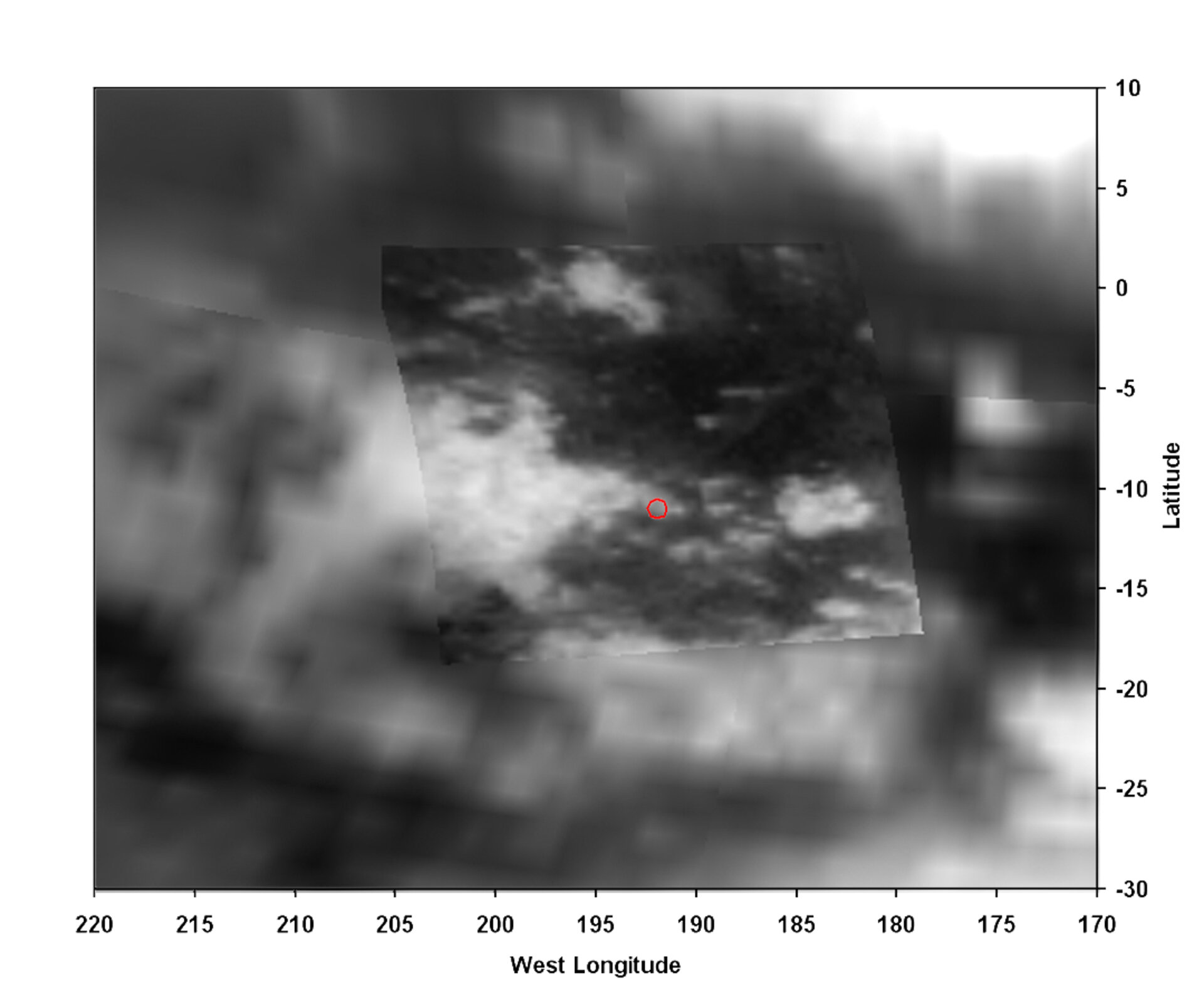 Titan landing site seen from Cassini