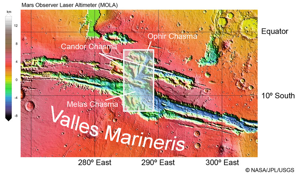 Map showing location of the chasmas in context