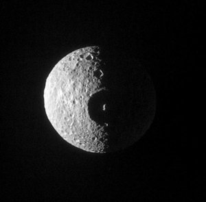 Mimas's Crater Herschel head on