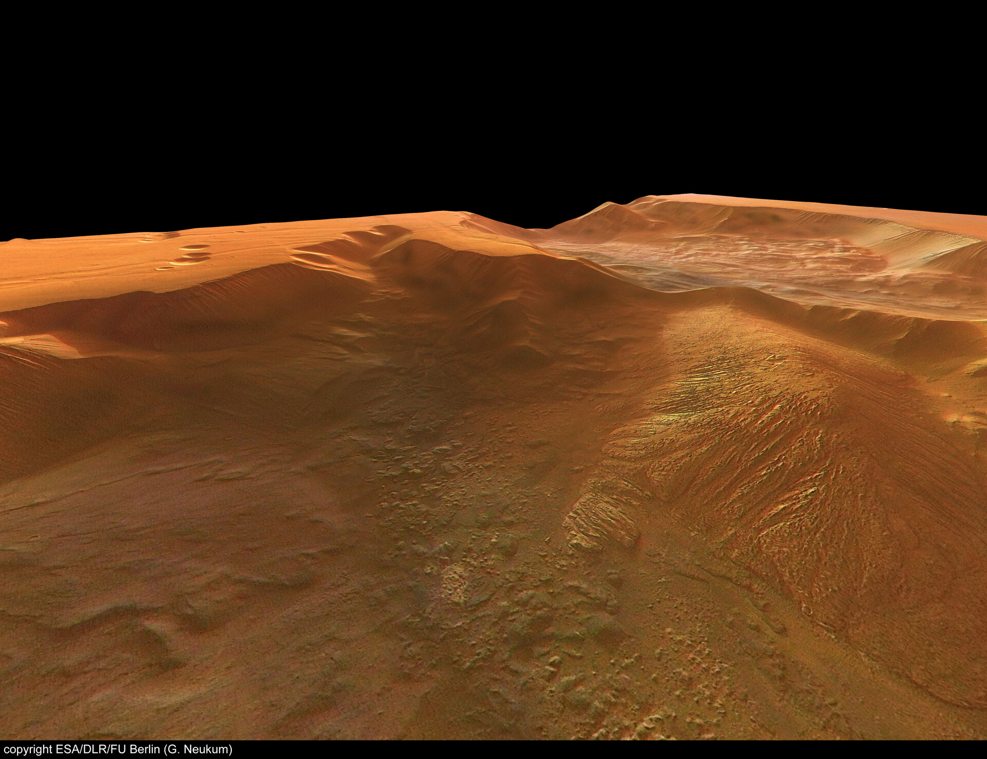 Perspective view of Tithonium Chasma, looking north-west