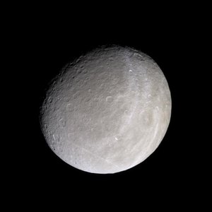 Saturn's moon Rhea in natural colour