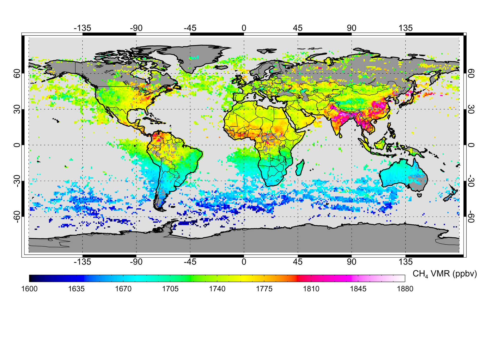 Averaged SCIAMACHY methane observations