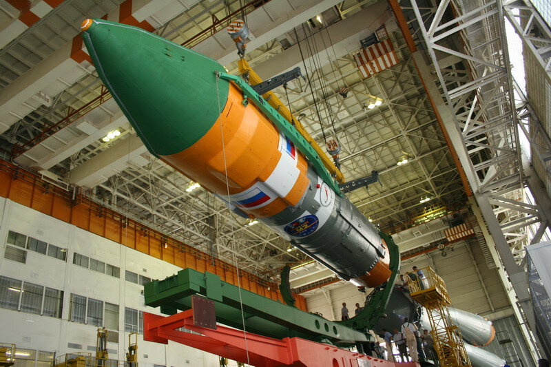 Assembly of Soyuz-U launcher