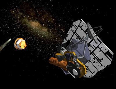 Immagine artistica della sonda e dell’"impattatore"