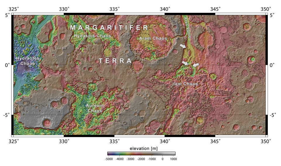 Iani Chaos and Ares Vallis in context