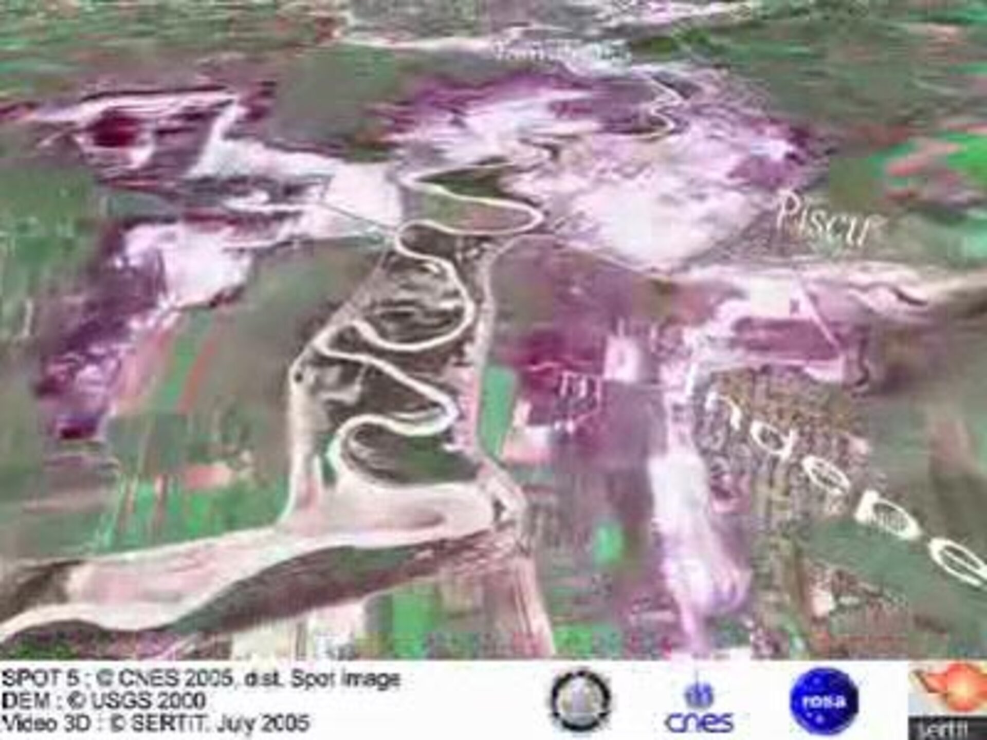 Animated fly-through Siret River flooding