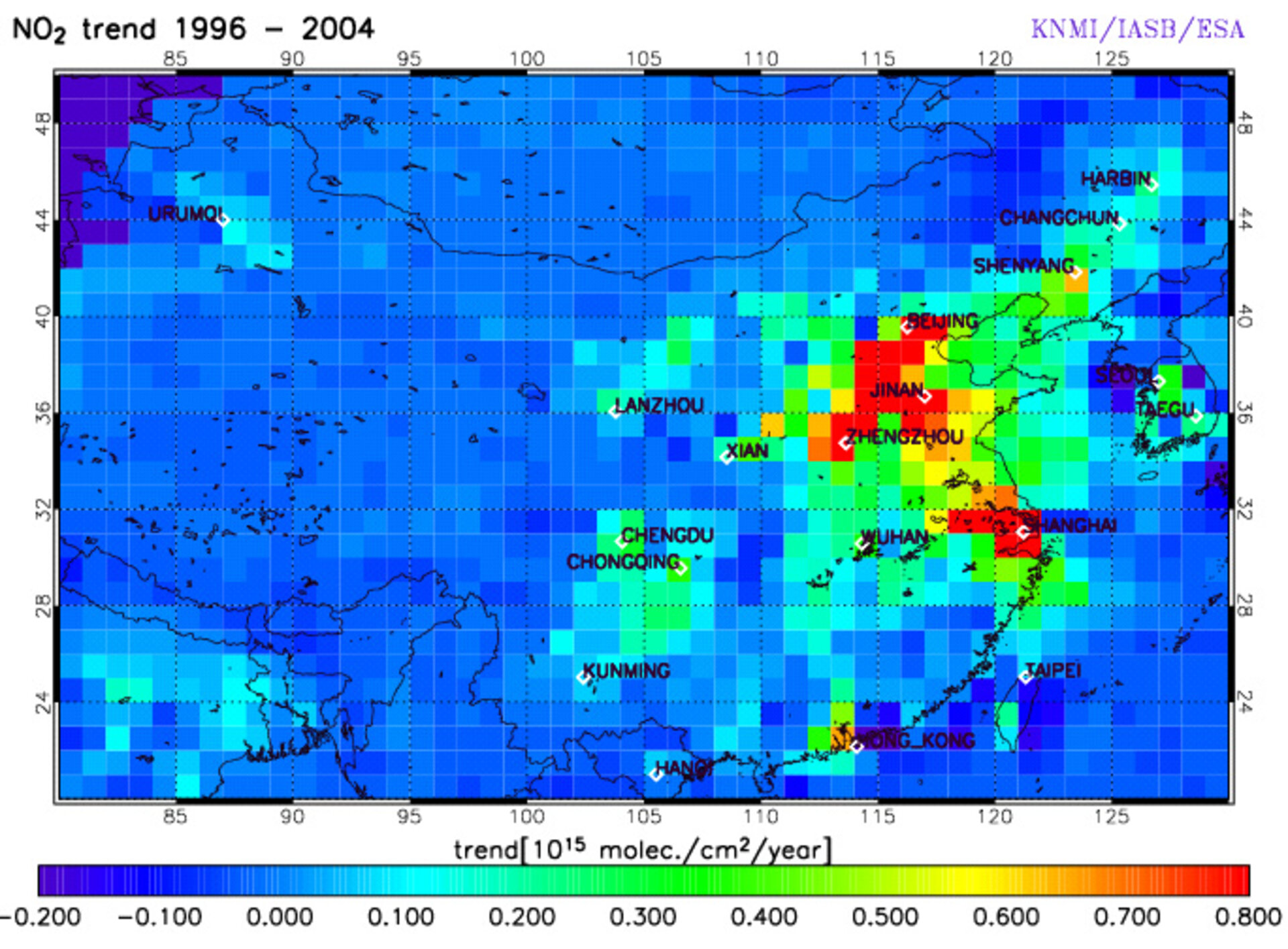 Nitrogen dioxide air pollution trends