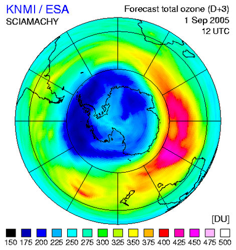 Ozone forecast for 1 September