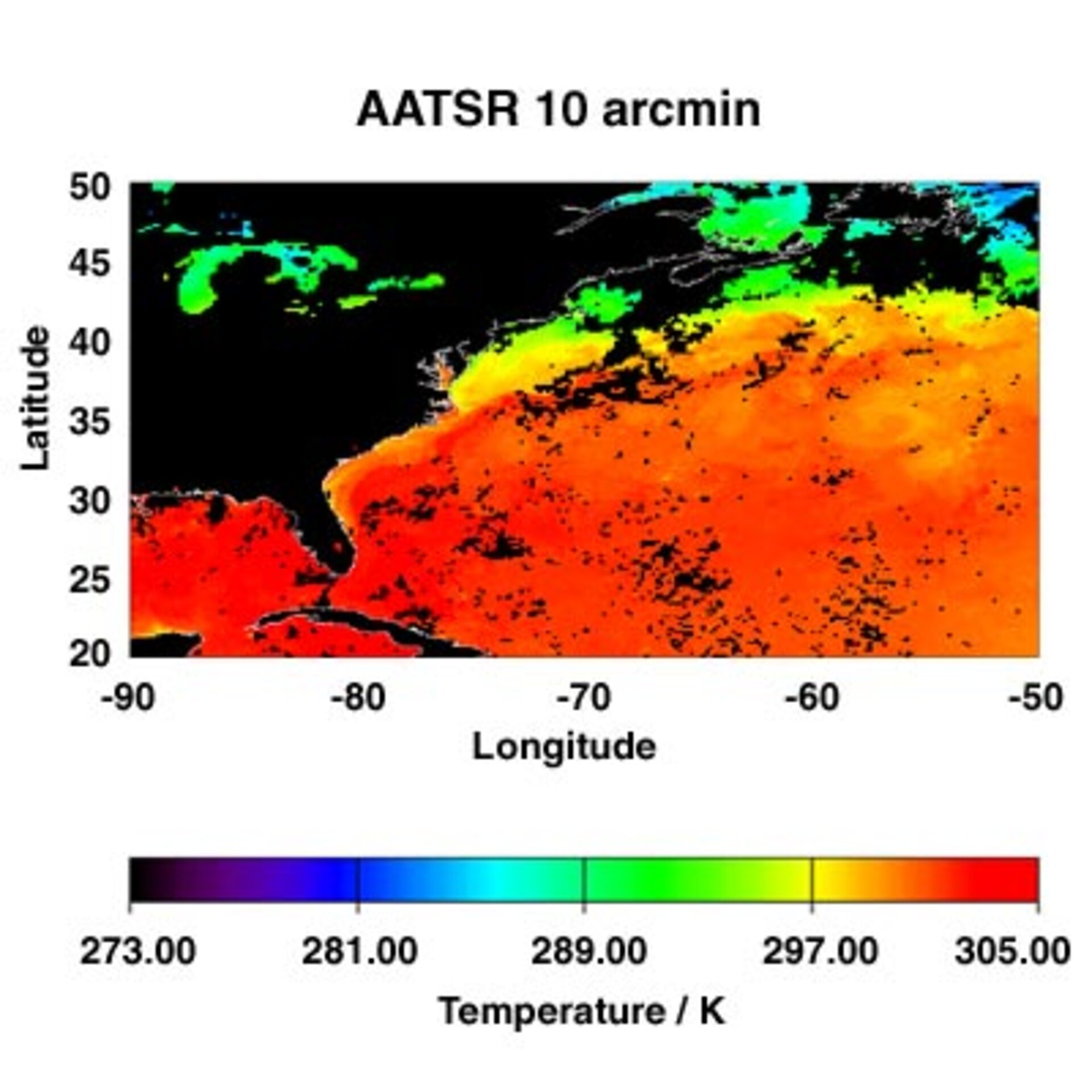 AATSR bi-weekly view of the Gulf Stream