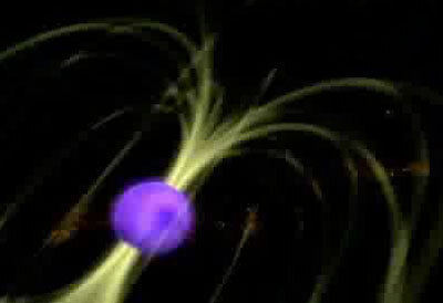 Animation showing cracks on neutron star during starquake