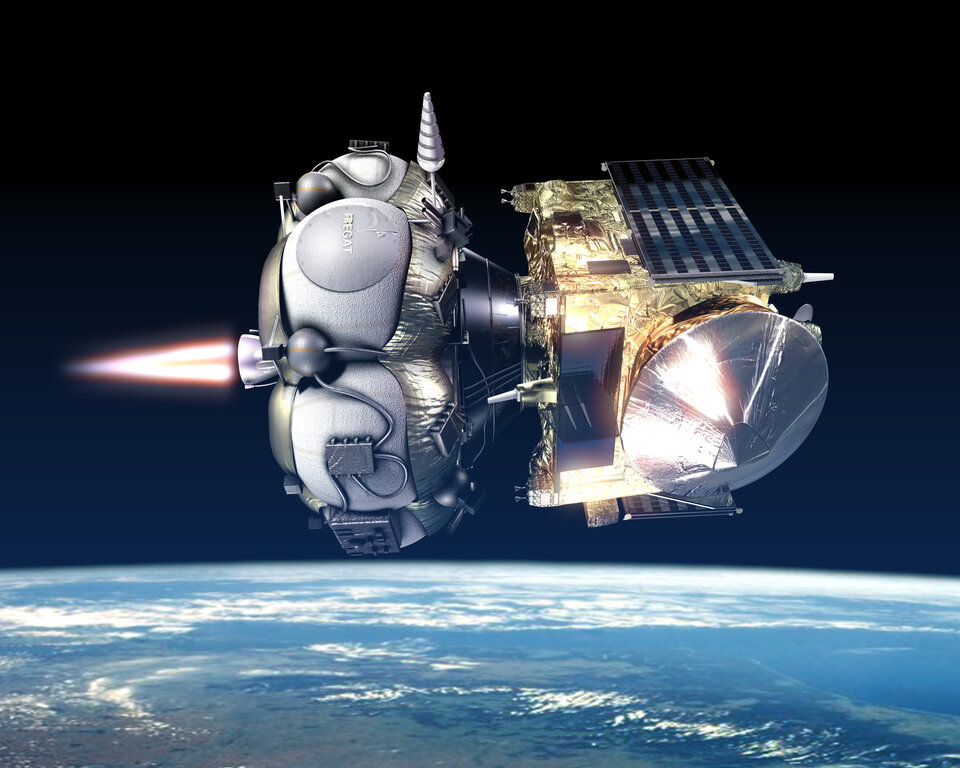 Artist's impression of ignition of  Fregat