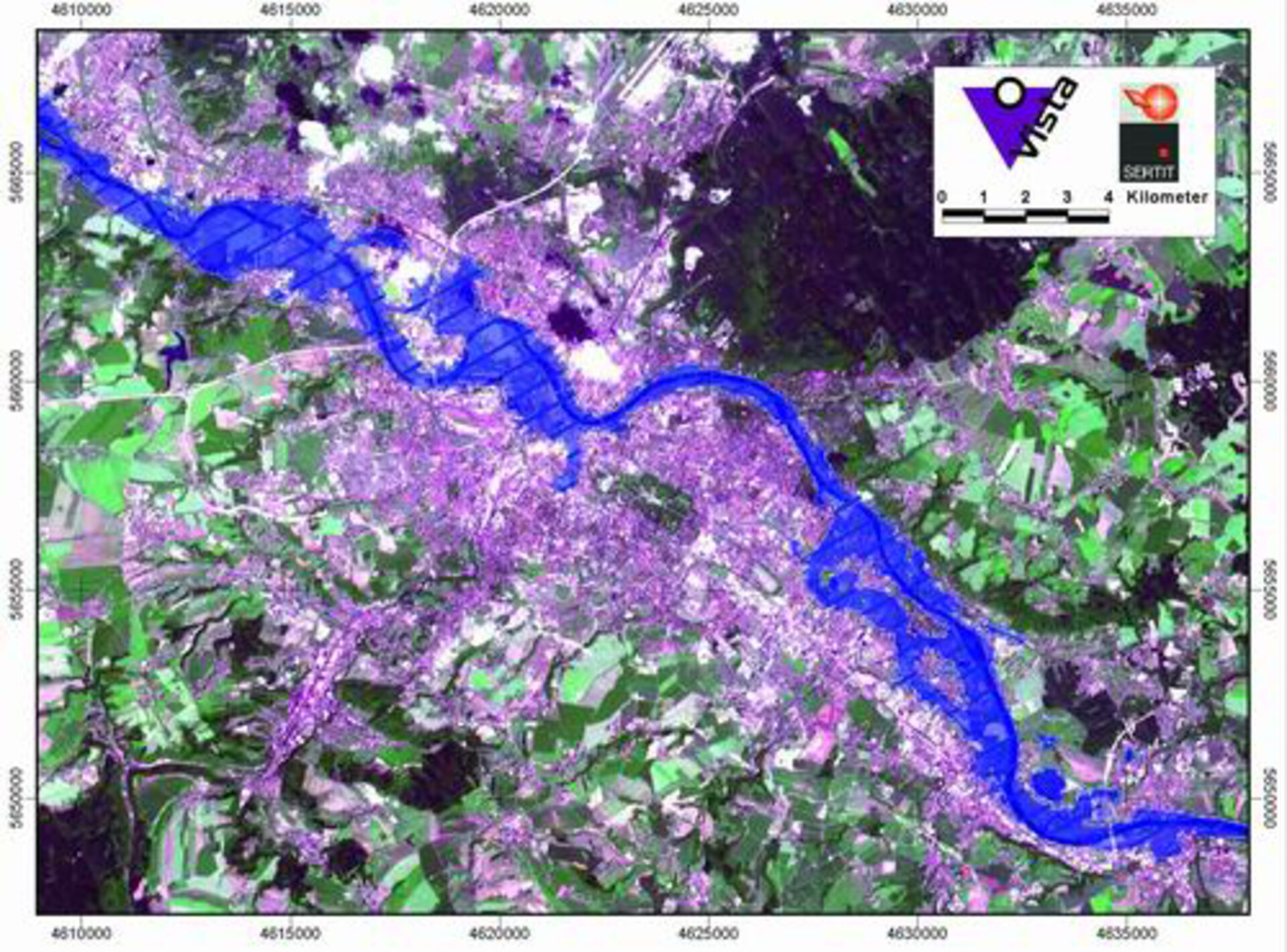 Elbe flood extent mapped via satellite
