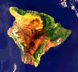 Envisat image of the volcanic island of Hawaii