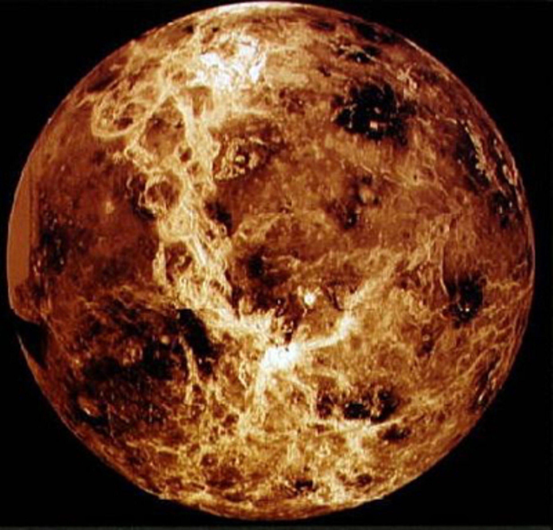 Venus ihres Schleiers beraubt: Magellan-Radaraufnahme