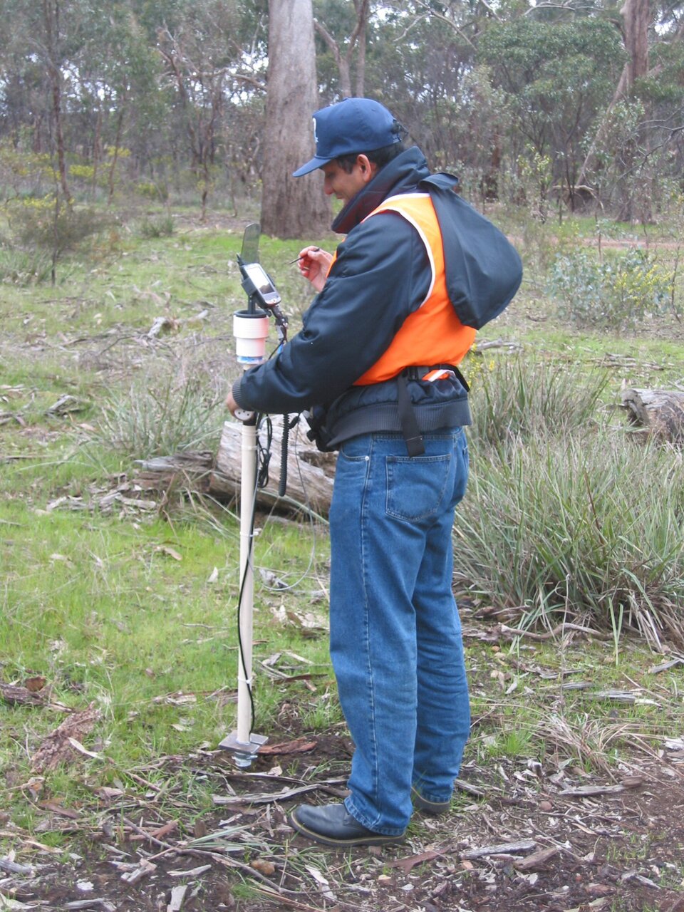 Taking ground measurements of  near-surface soil moisture