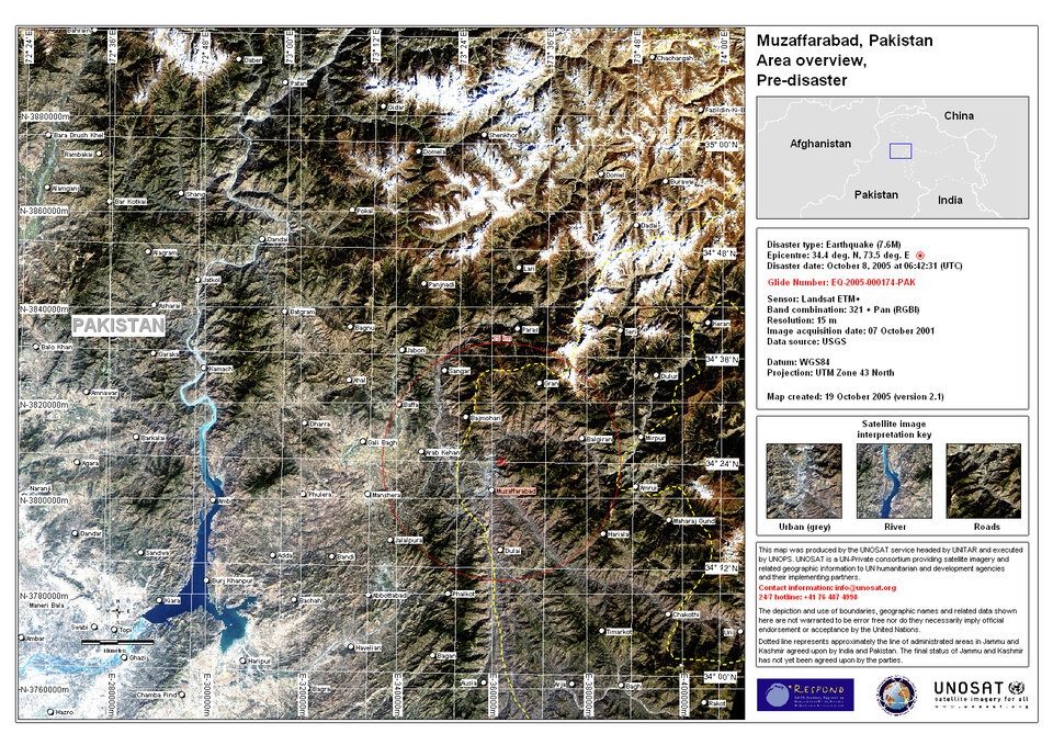 First map produced after the earthquake in Pakistan