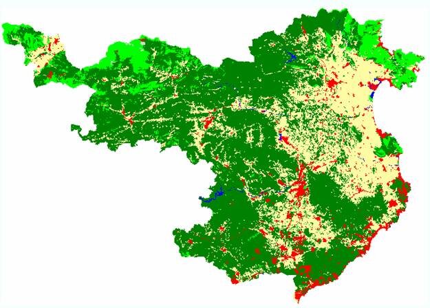 Land use map for Spain's Girona province 2001