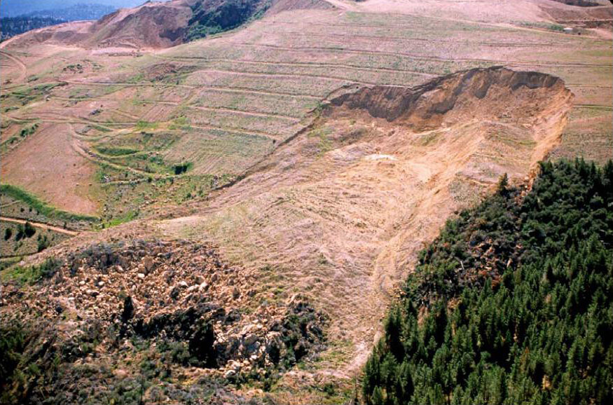 Slope failure on Hayden Hill's rock dump