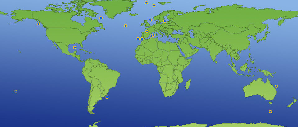 Approximate location of possible ocean salinity test sites