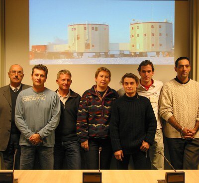 Crewmembers during pre-departure training in Paris, France