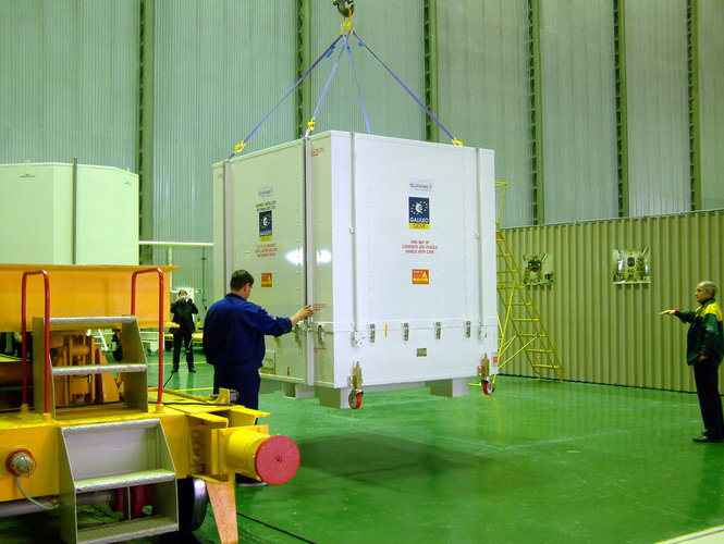 GIOVE-A arrives in  the Upper Composite Integration Facility