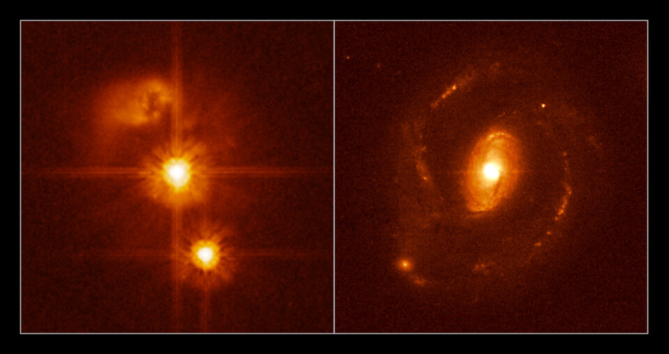 Images de quasars grâce au Hubble Space Telescope