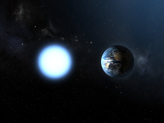 Sirius B compared to Earth