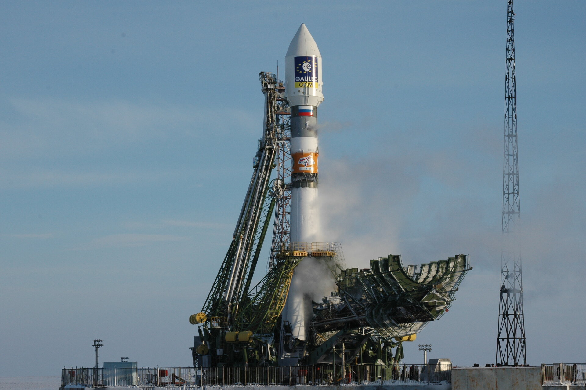 Soyuz on the launch pad ready for lift off