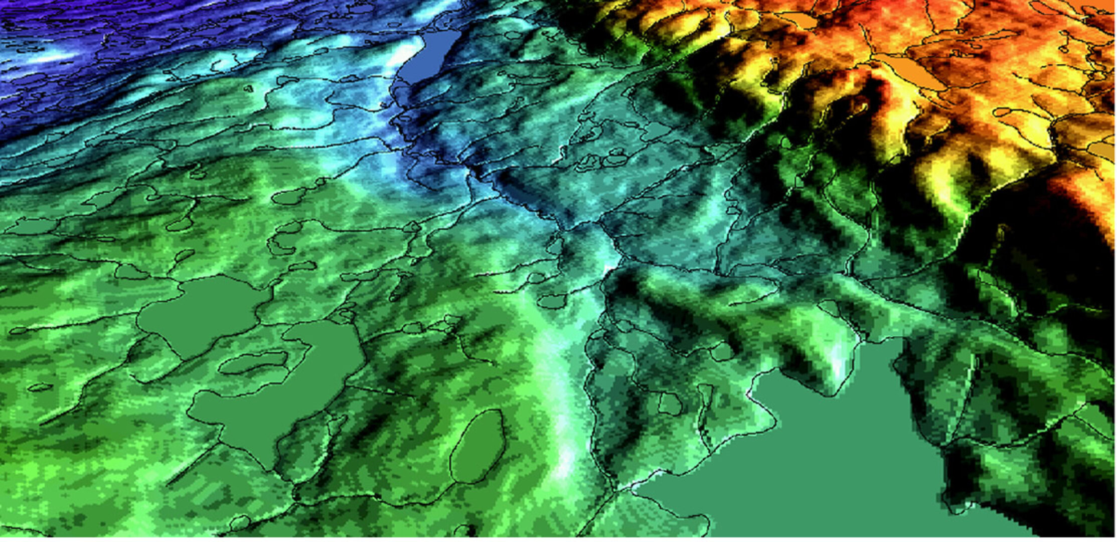 3D visualisation of InSAR derived elevation data on Baffin Island