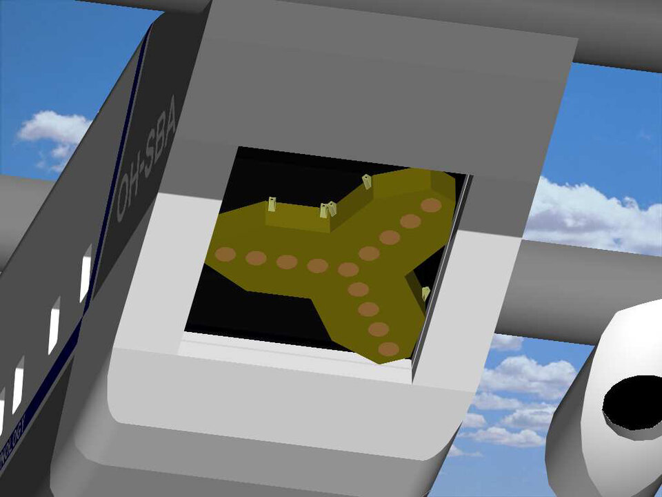 Computer generated image of MIRAS demonstrator installed in the Skyvan aircraft