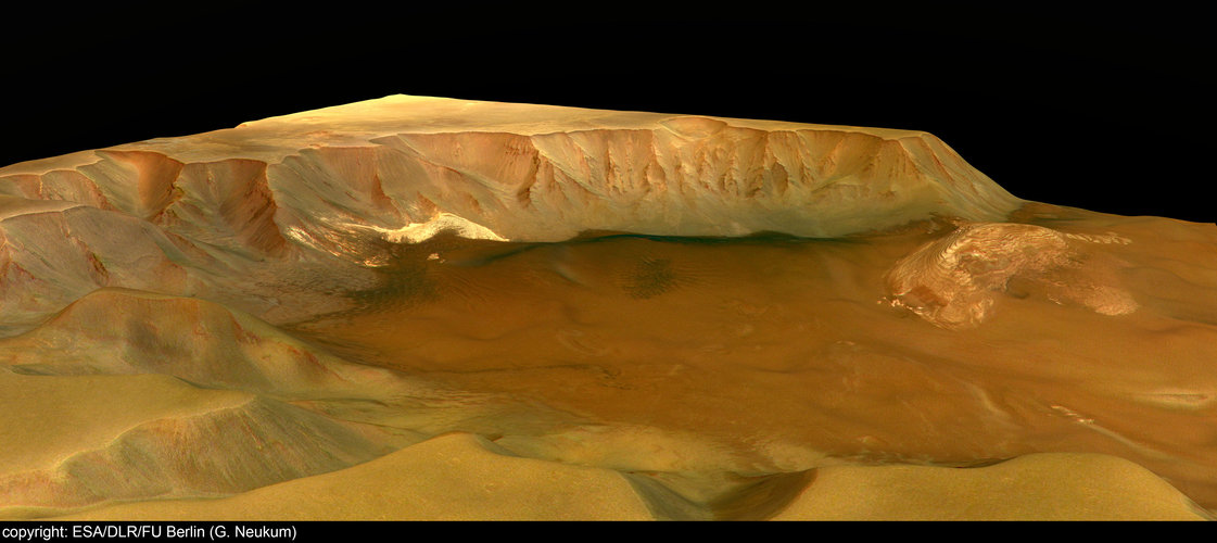 Perspective view of Juventae Chasma - looking north