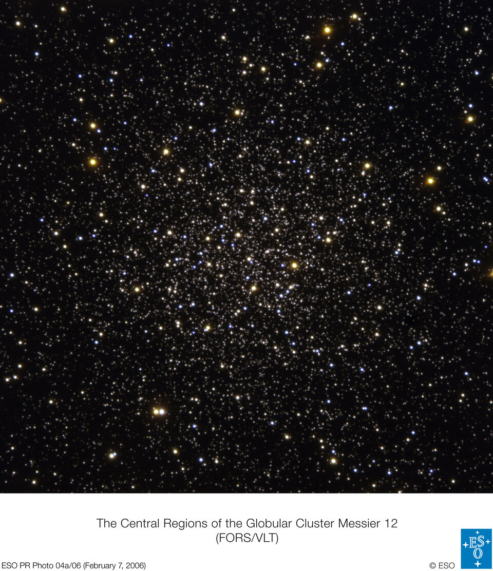 Central part of Messier 12 as seen by the ESO telescope