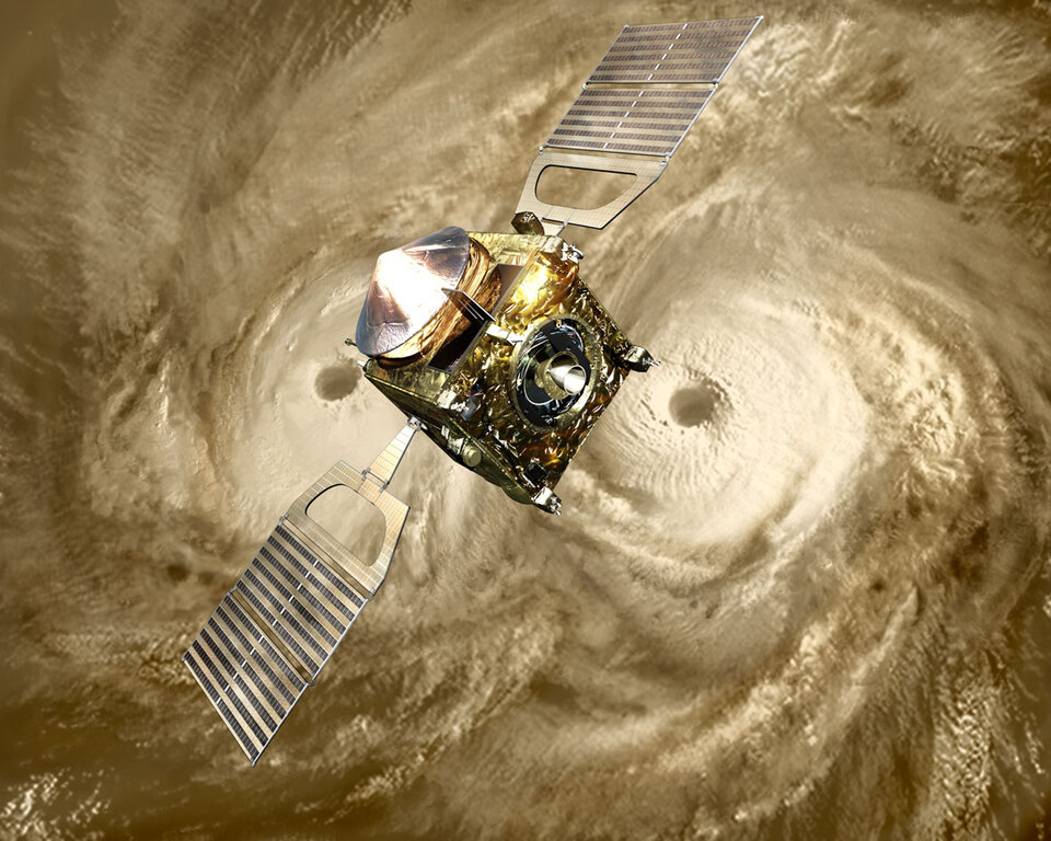 Venus Express au-dessus d'une tempête atmosphérique