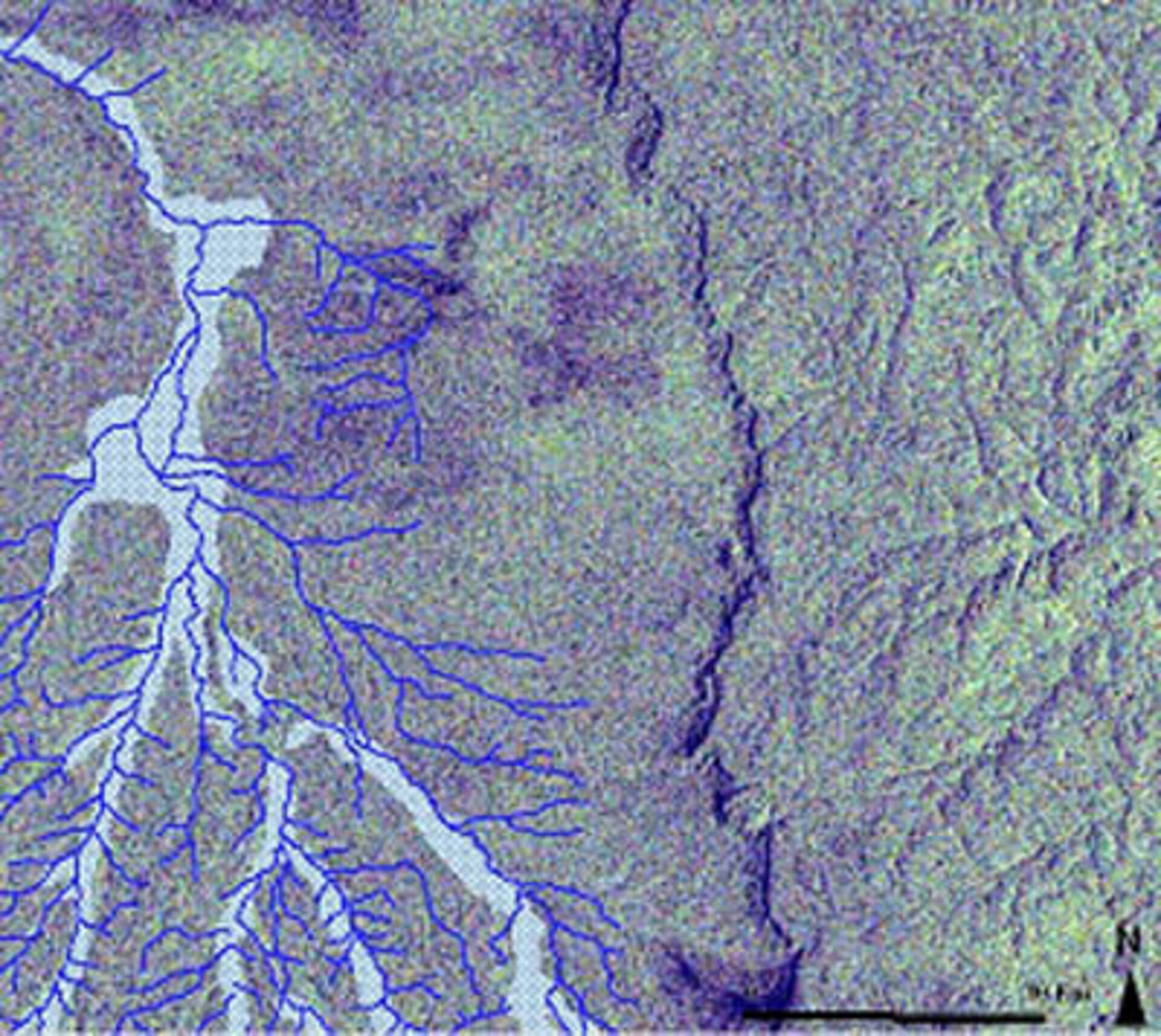 Image radar de la région d’étude